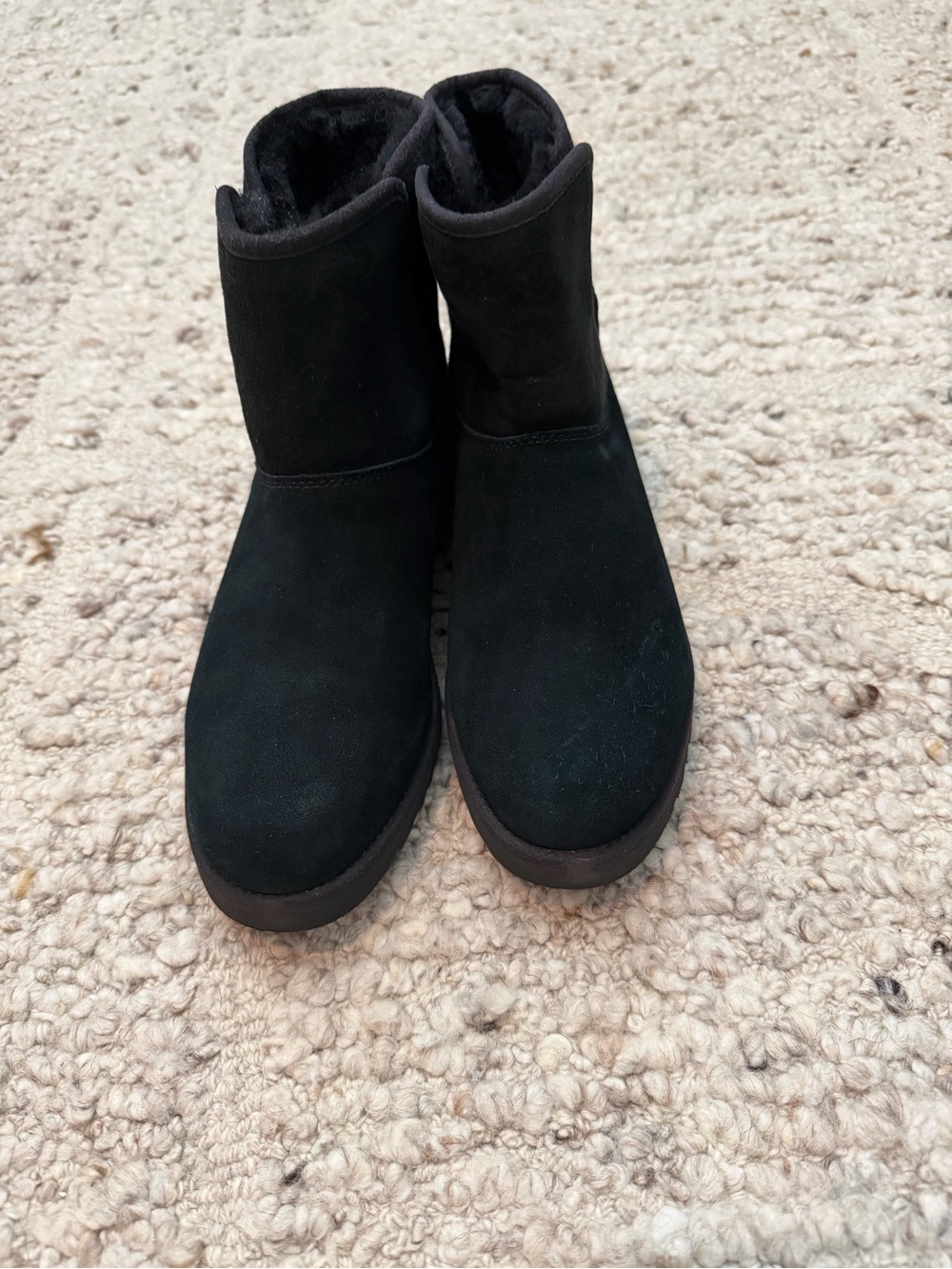 UGG Black Short Suede Winter Boots